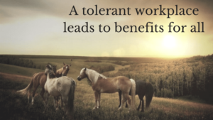 A tolerant workplace, horses on the moor